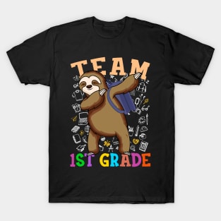 Dabbing Sloth Team 1st Grade Back To School Shirt Boys Girls T-Shirt